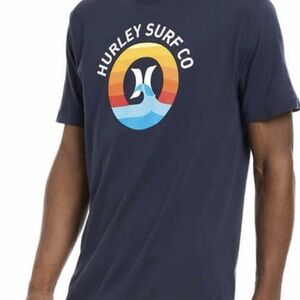 Hurley Navy Short-Sleeve Tee with Retro Surf Logo